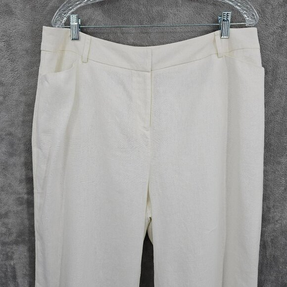 Cato Linen Blend Trousers Pants 16W Ivory Off White Fully Lined Casual Plus New - Picture 5 of 13